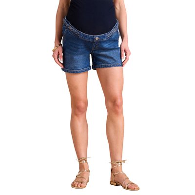Short en jean grossesse avec tresse fantaisie bandeau amovible ENVIE DE FRAISE