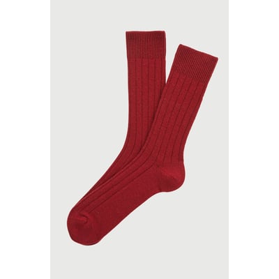 Chaussettes en laine et cachemire couleur unie Bordeaux ARTHUR