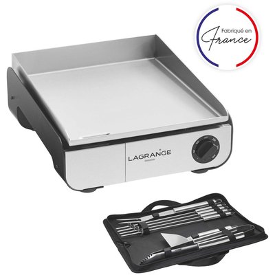 Plancha électrique Pro 35S noir à poser, 40x35 cm + kit d'accessoires LAGRANGE