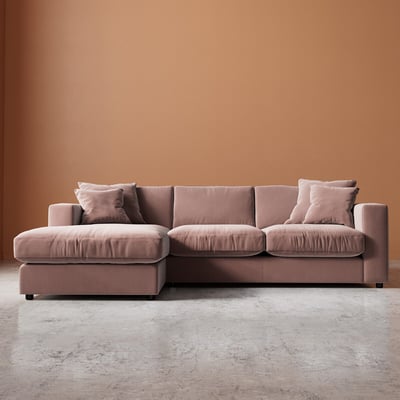 Althaea Crushed Velvet Corner Chaise Sofa SWOON