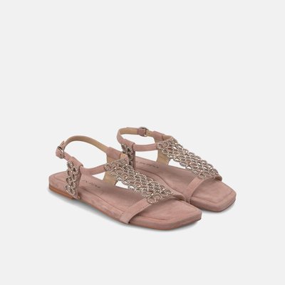 Sandales plates en cuir avec  et boucle ALMA EN PENA