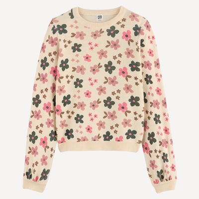 Pull col rond, en fine maille, motif animalier ou floral LA REDOUTE COLLECTIONS