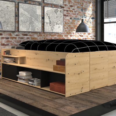 Lit coffre avec multiples rangements TERRE DE NUIT