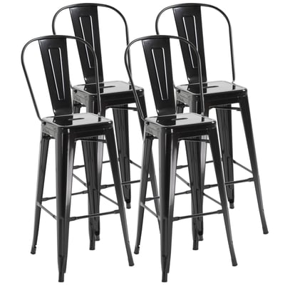 Tabouret de bar Métal Noir HOMCOM
