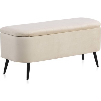Banc tapissé  avec rangement et pieds métal élégants RECOLLECTION