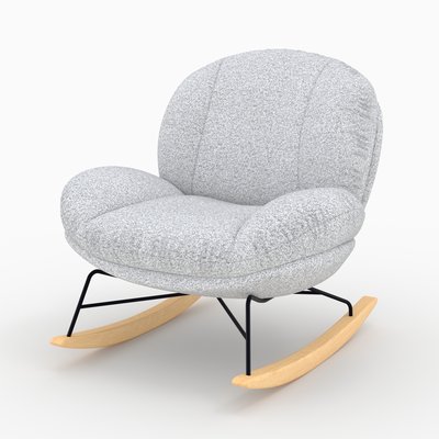 Rocking chair en tissu bouclette - LENNY RENDEZ-VOUS DÉCO