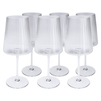 Lot de 6 verres à vin, RIFFLE KARE DESIGN