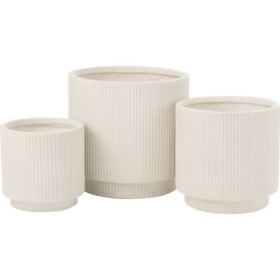 Cachepot en poterie blanche finition argile design épuré RECOLLECTION