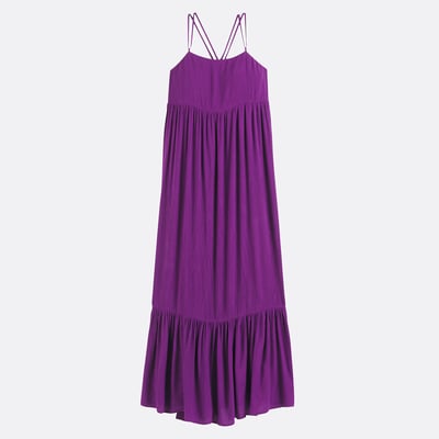 Robe à volant longue et fluide, fines bretelles LA REDOUTE COLLECTIONS