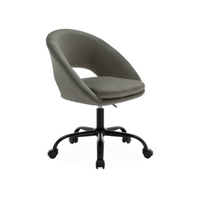 Chaise de bureau à roulettes métal et velours PAM SWEEEK