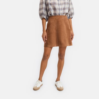 Ausgestellter kurzer Rock aus Schafsleder LA REDOUTE COLLECTIONS