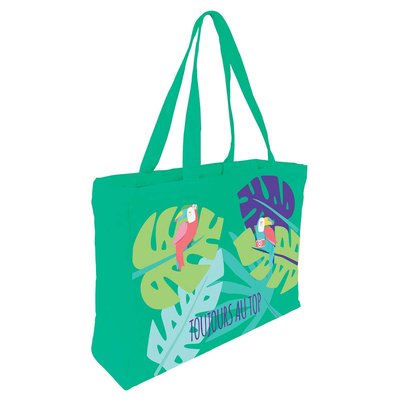 Tote bag en coton imprimé toucans DRAEGER PARIS