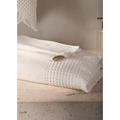 Serviette de bain à bordure gaufrée avec franges MANGO HOME