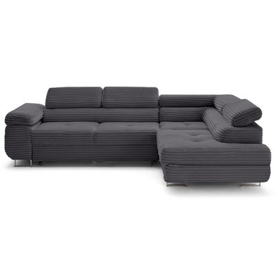 Canapé d'Angle Convertible en Velours grosses côtes 5 places - ZARIA LISA DESIGN