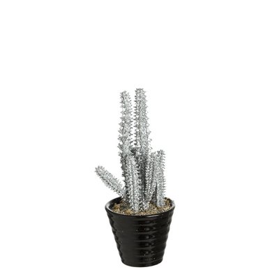 Succulente senecio artificielle pailletée en pot H15 SIA DECO