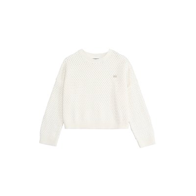 Pull coton bio tricot fantaisie relief IKKS