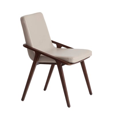 Chaise en simili et bois de noyer ANGEL CERDA