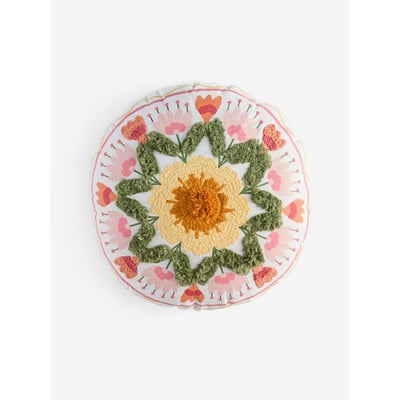 Coussin rond à fleurs brodées NEXT