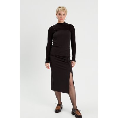 Robe longue ajustée fronces CACHE CACHE