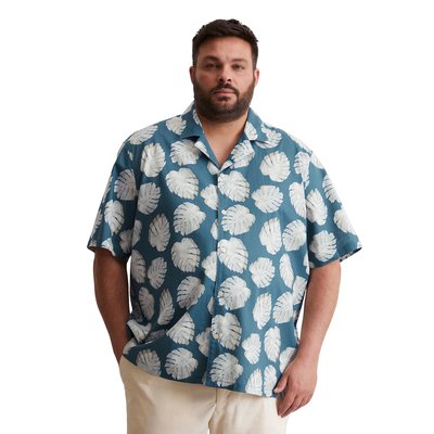Chemise à manches courtes regular en lin et en coton bio MARC O'POLO
