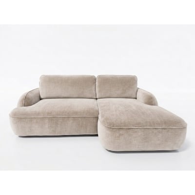 Canapé d'angle convertible 3 places en tissu lisse, CELESTE BOBOCHIC