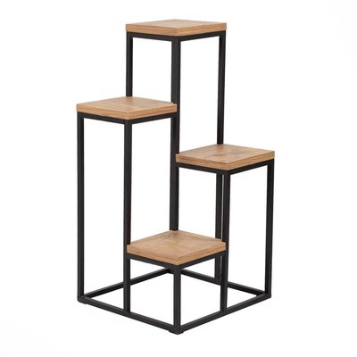 Etagère multiniveaux décor bois pin et noir H65 cm - JASON CALICOSY
