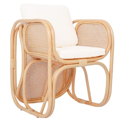 Fauteuil en rotin naturel et tissu, MOROTAI NORDLYS