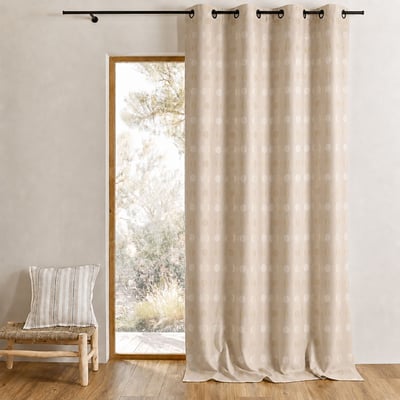 Rideau jacquard à pois ton sur ton HOME MAISON