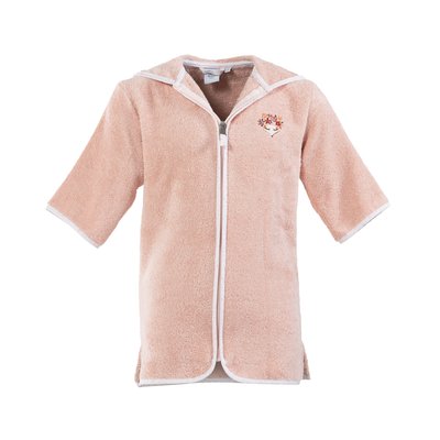 Peignoir bébé Vieux Rose ILLUMINE CARRE BLANC