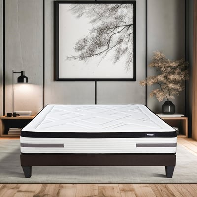 Matelas Bellevue - Ressorts ensachés + mémoire de forme - 24 cm d'épaisseur - Accueil équilibré, soutien ferme BELLECOUR