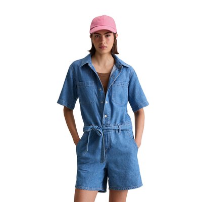 Combinaison courte en jean relaxed avec fil de lin recyclé MARC O’POLO DENIM