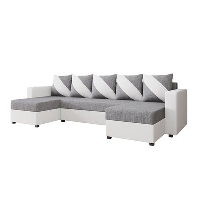 Canapé Panoramique Convertible Simili/Tissu 7 places - ROMY LISA DESIGN