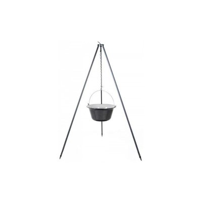 Chaudron en acier émaillé sur trépied 14 litres JARDINDECO
