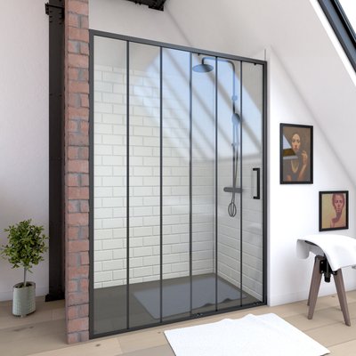 Paroi porte de douche coulissante sérigraphiée HOME MAISON