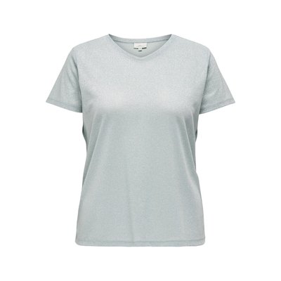 Tshirt col V en fines rayures brillantes ONLY CARMAKOMA