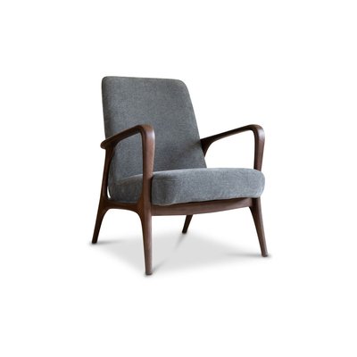 Fauteuil en frêne et velours EON PRODUIT INTERIEUR BRUT
