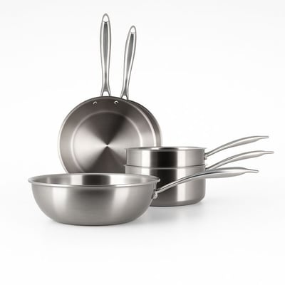 Batterie de cuisine 5 pièces en acier inoxydable, TRIPLY MENASTYL