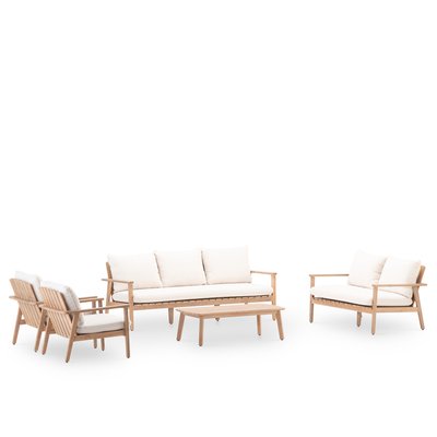 Salon de jardin 7 places, bois, CANNES DEFORA HOME