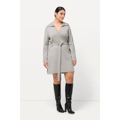 Robe en maille avec ceinture. Col chemise ULLA POPKEN