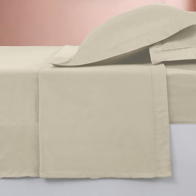 Parure drap plat + 2 taies 65x65 cm satin de coton VERSALUXE UNI SENSEI MAISON