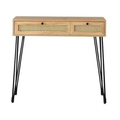 Bureau imitation bois pied en métal Study HANAH HOME