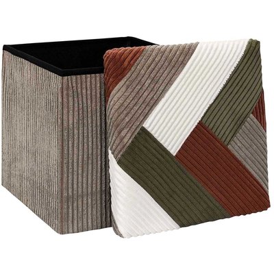 Pouf coffre pliable patchwork côtelé Scott CMP