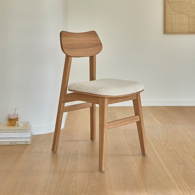 Chaise en teck massif assise bouclette  ADELE BERAH GETAH