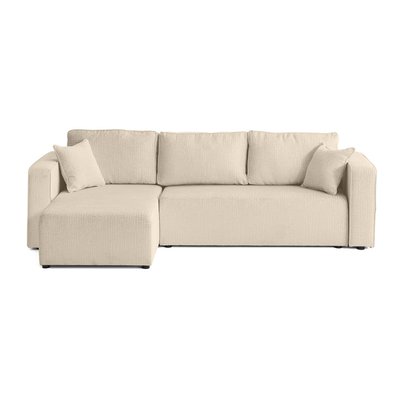 Canapé d'Angle Convertible en Tissu velours relief 4 places - TOPAZE LISA DESIGN