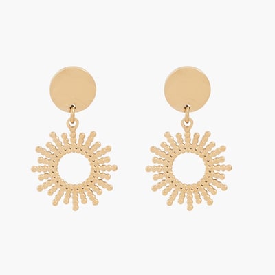 Boucles d'oreilles soleil Acier Inoxydable dorées BALABOOSTE