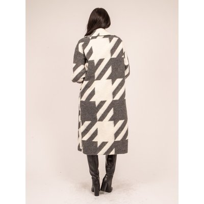 Manteau Long Pied-de-poule Urio DONA LISA