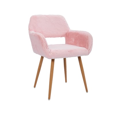 Fauteuil de bureau style scandinave en tissu effet poil de lapin, CROMWELL PELUCHEO MEUBLES COSY
