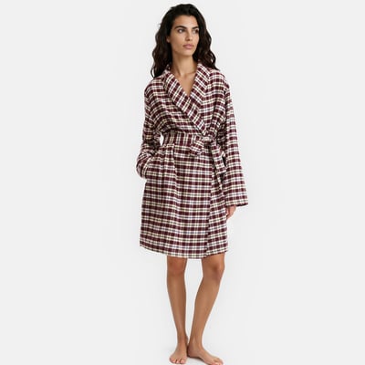 Signatures Montaine Flannel Fleece-Lined Bathrobe LA REDOUTE COLLECTIONS