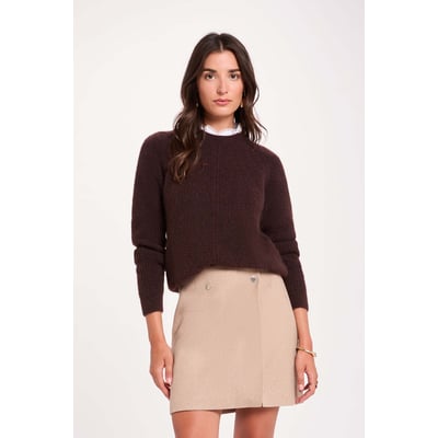 Pull col rond détails chemise MORGAN