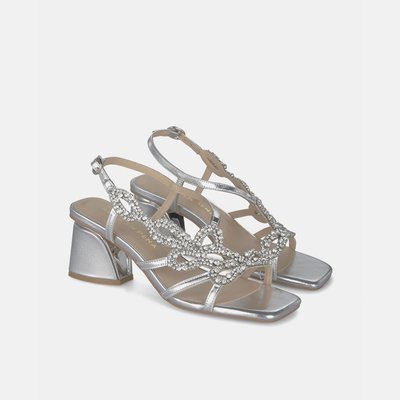 Sandales à talons avec bout carré et bijoux ALMA EN PENA